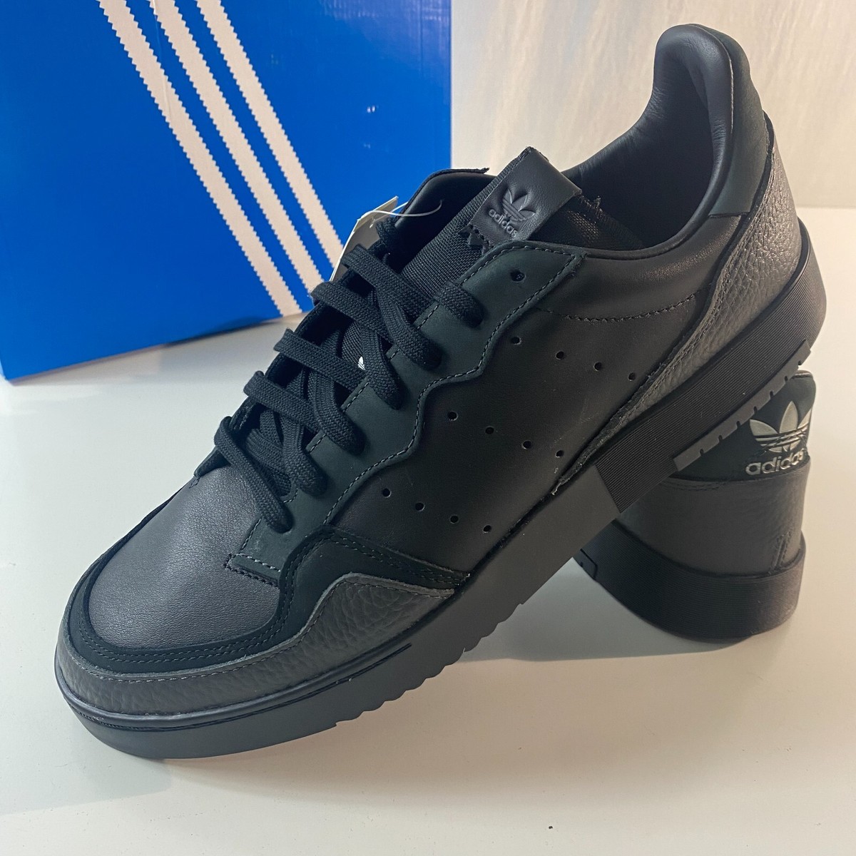 adidas Originals Supercourt Shoes Sneaker Core Triple Black Men\'s Size 14 EUC adidas SUPERCOURT Black - Fast delivery | Spartoo Europe  main image 3