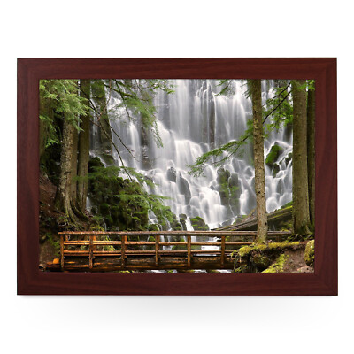 Neues Luxus Zuhause Premium gerahmtes Laptray - Natur - Wald Wasserfall