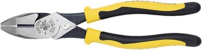 Klein Tools J213-9NECR Journeyman Pliers Connector Crimp 9-Inch, Yellow/Black 