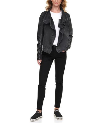 DKNY Jeans Denim \u0026 Faux-Leather Jacket 