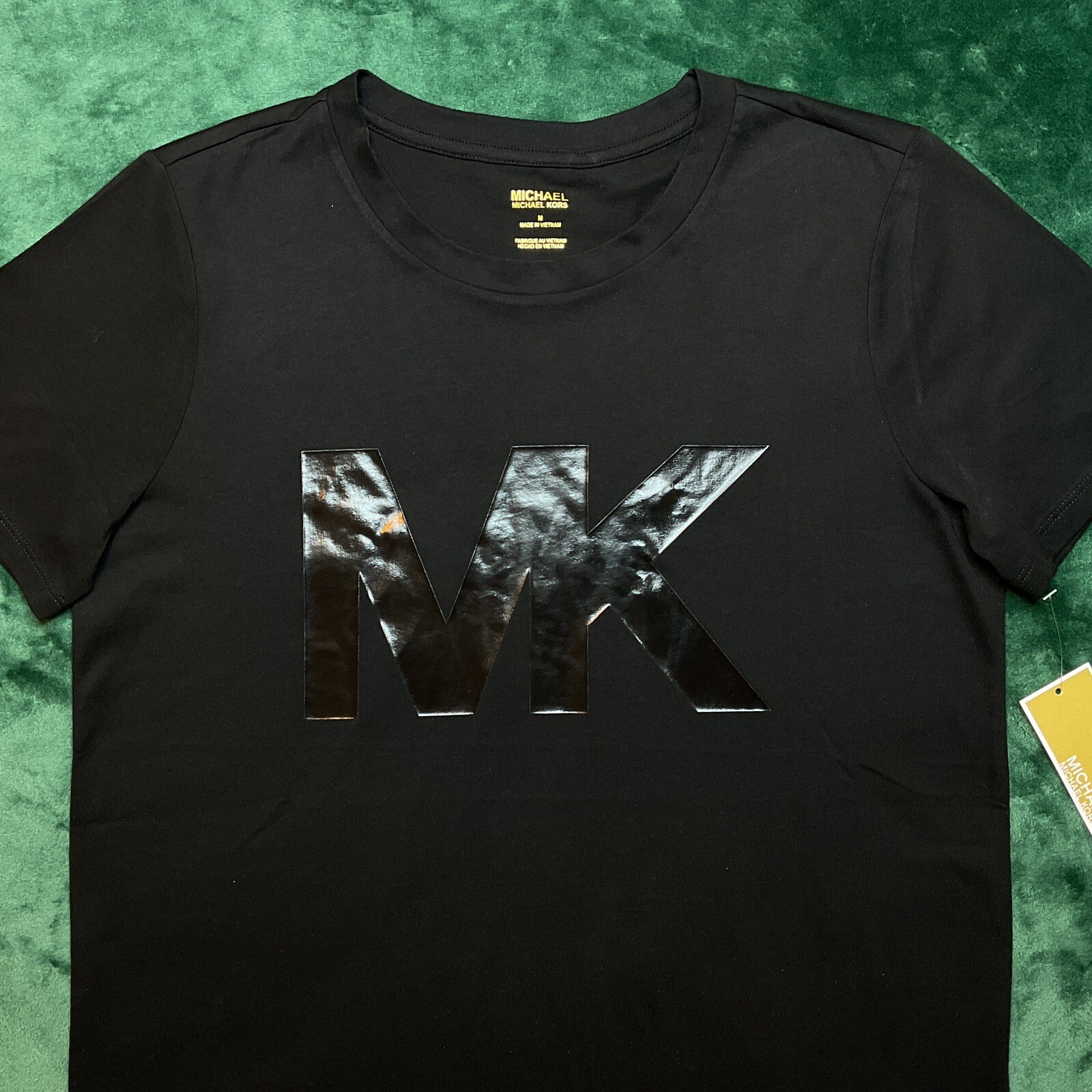 New MICHAEL KORS Women’s Short Sleeve T-Shirt Size MEDIUM Black MSRP $78.00 thumbnail 3