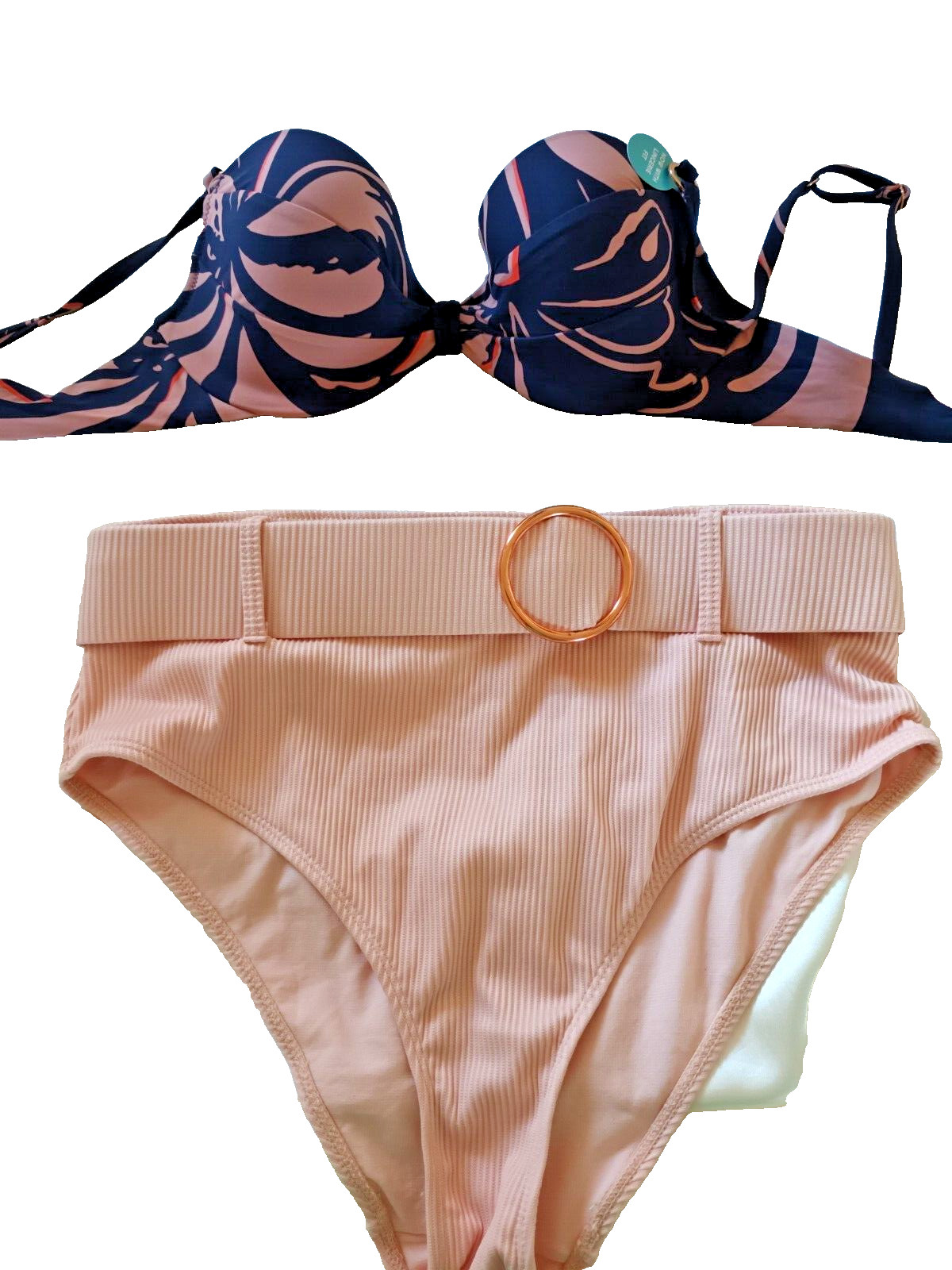 Rosie For Autograph/Primark UK 30D/14 Blue Mix U/W Balcony Sweetheart Bikini Set