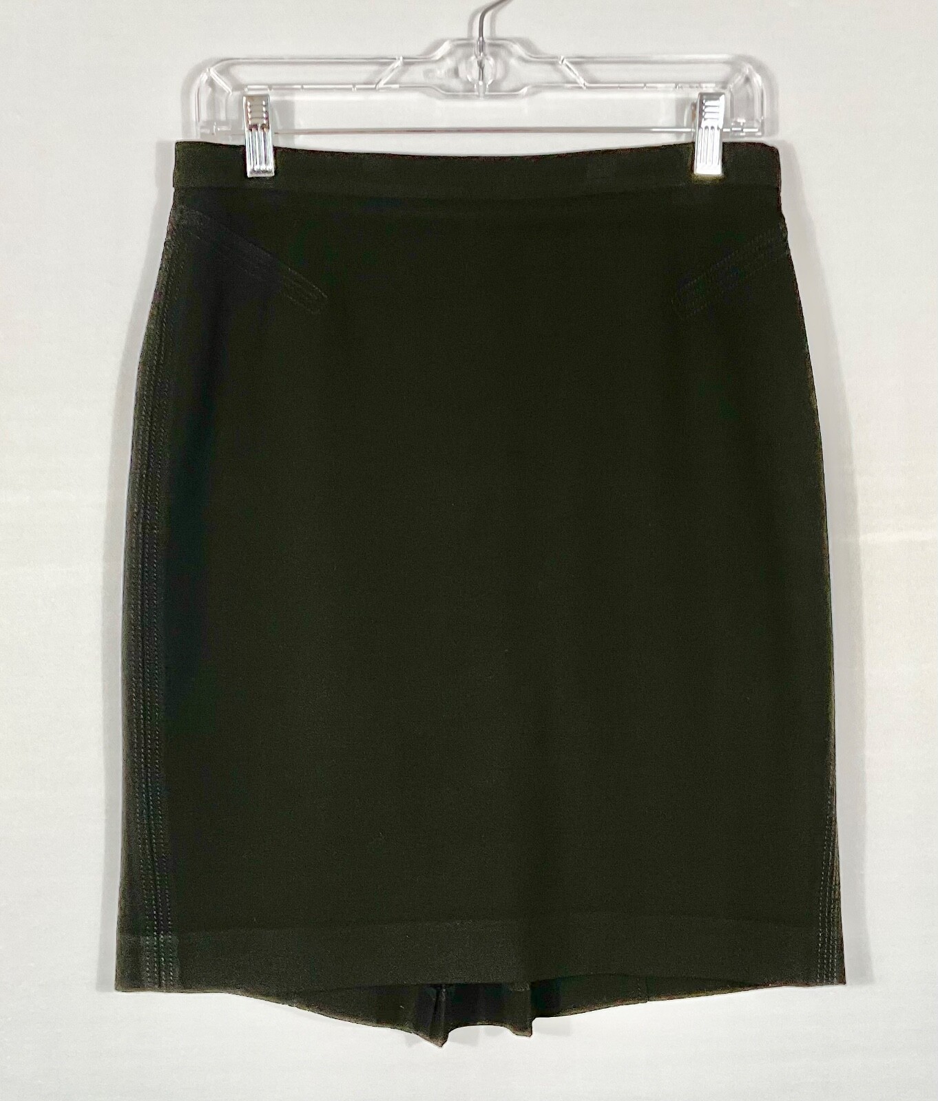 Ann Taylor Loft Skirt Womens Size 4 Black Pencil Zipper Pleated Bottom Stretch