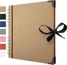 Scrapbook Album 60 Pages 8 X 8 Inch Brown Thick 200Gsm Kraft Paper, Photo Albu