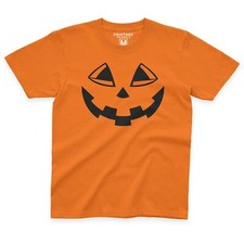 Pumpkin Face Funny Halloween Shirt Boys Girls School Top Trick Treat Tshirt