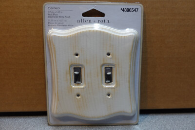 Allen + Roth Avignon Double Wall Plate Weathered White Finish 4896547 Cover