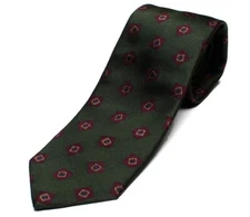 DRAKE'S London tie (FJR80N-20672-006)  fine pattern tie Green