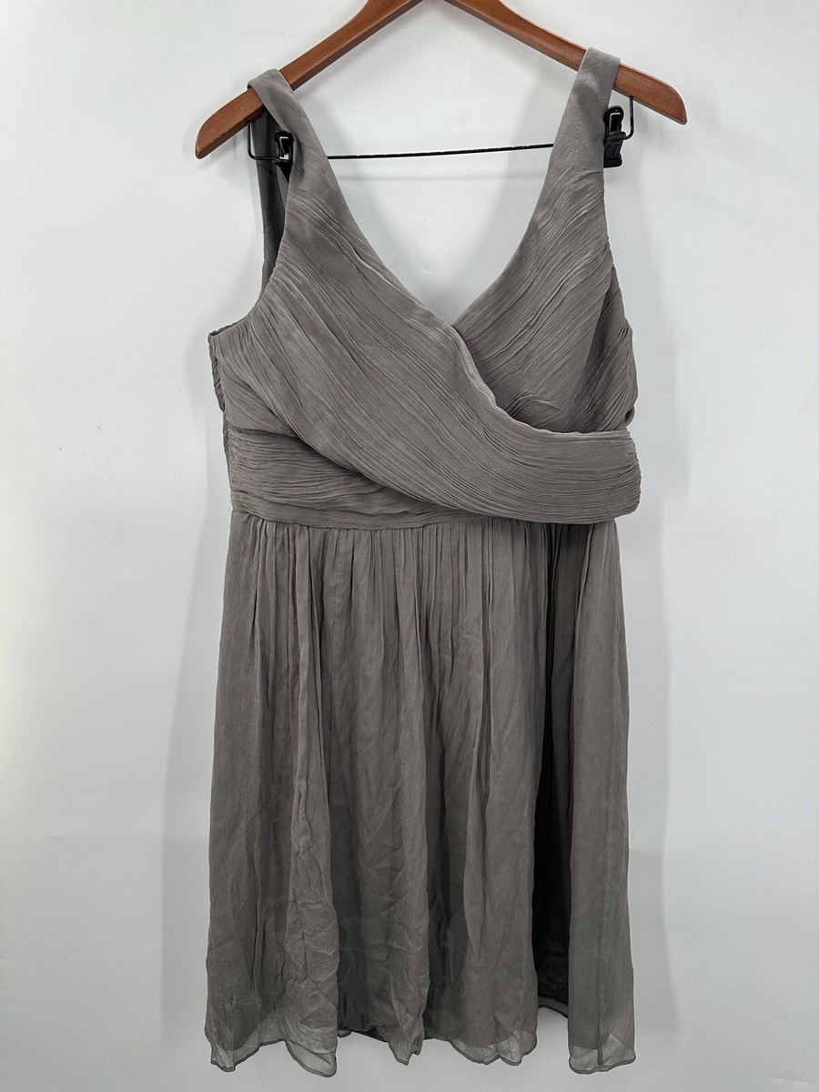 J Crew Formal Wedding Bridesmaid Grecian Style Dress gown Gray