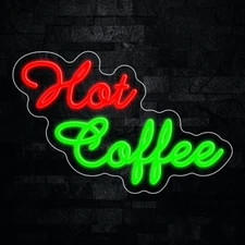 Hot Coffee LED Neon Sign 17"L x 11"H #33179