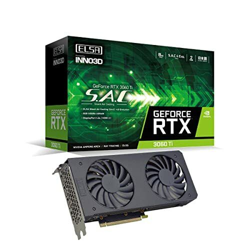 ELSA GeForce RTX 3060 Ti S. A. C LHR Graphics Board GD3060T-8 GERSH VD7890 - Picture 1 of 8