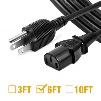 UL Listed Chanzon 3 Prong 6ft Universal AC Power Cord for Computer PC Monitor