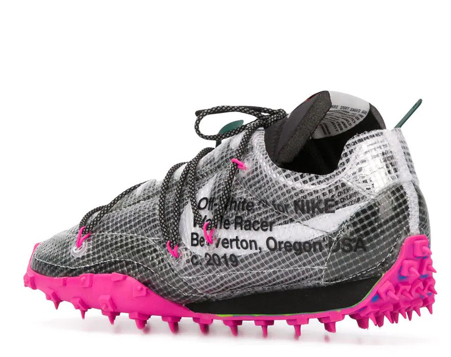 OFF WHITE X NIKE Sneakers NIKE X BIANCO SPORCO da donna Waffle Racer fucsia nere taglia 6 US NUOVE