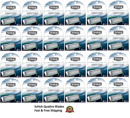Schick Quattro Razor Blades Mens Refill Cartridges Quatro fits Titanium Shaver