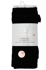 DANSKIN Fleece Lined Footless Tights Size S/M 2 Pairs DA4025ML-BK
