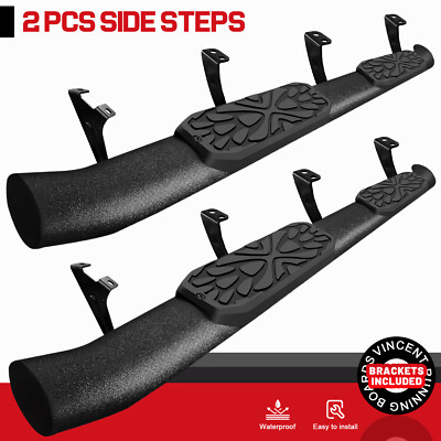 FOR 07-21 Toyota Tundra CrewMax Cab Side Step Curved Running Boards Nerf Bar BLK