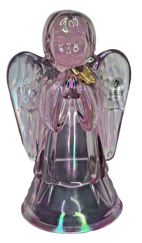 Vintage Fenton Pink Carnival Glass Angel Figurine FOR VAND-1216 Only