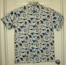 High Seas Navy Hawaiian Aloha Shirt USN Sailor Mens' S Military Made in USA