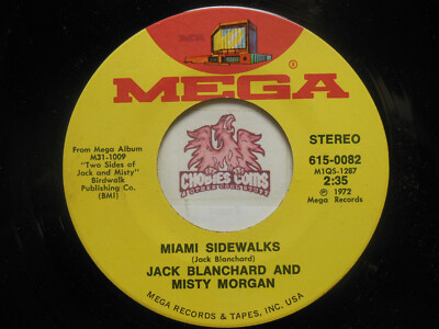 Jack Blanchard & Misty Morgan: Miami Sidewalks / Harry Down Sink, 45 RPM NM (4I)