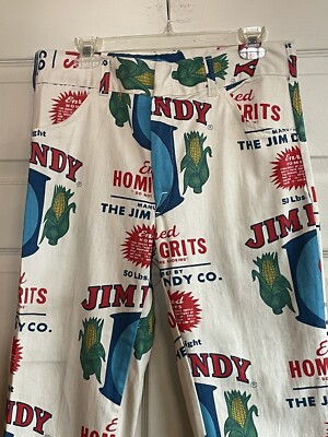 Vintage 1970s Jim Dandy Hominy grits Feed Sack Cotton Canvas Pants