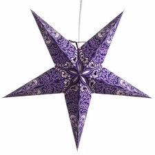 Beautiful Multi Colored Paper Star Lanterns with 12 Foot Power Cord Included