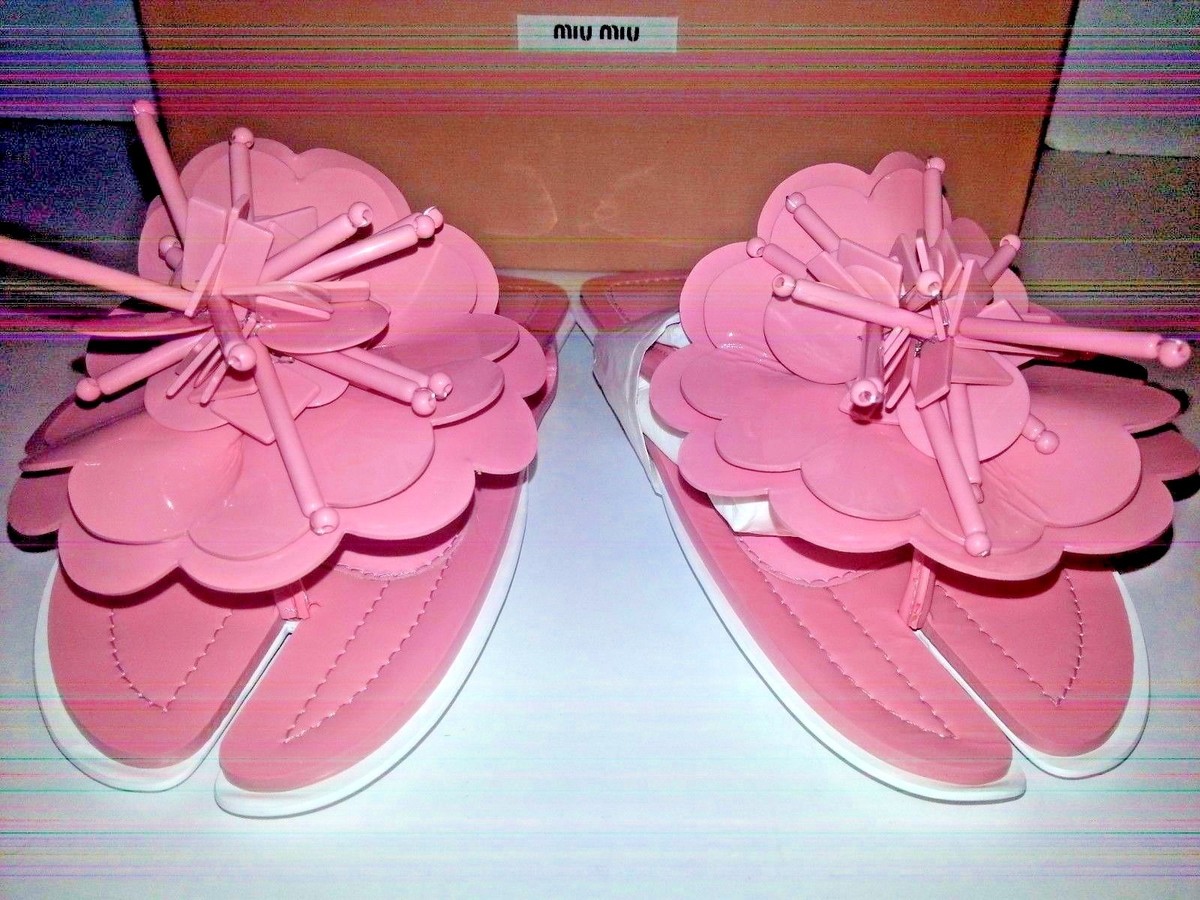 NEW MIU MIU by PRADA S17 Runway Flower Split Toe Flats  NWOT Prada MiuMiu Sandals main image 1