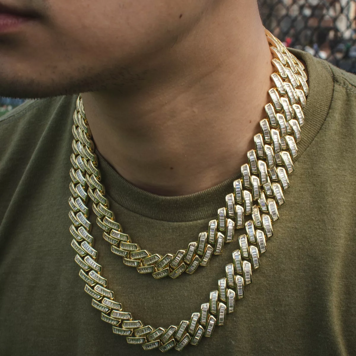 Baguette cuban link chain deals