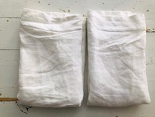 100 Linen LEVTEX HOME Pillow Shams PR 2 White 20x26 FLANGE BACK TIE Standard