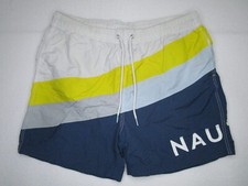 Nautica Mesh Lined Multicolor White/Yellow/Blue/Gray Swim Trunks - Men's Size XL