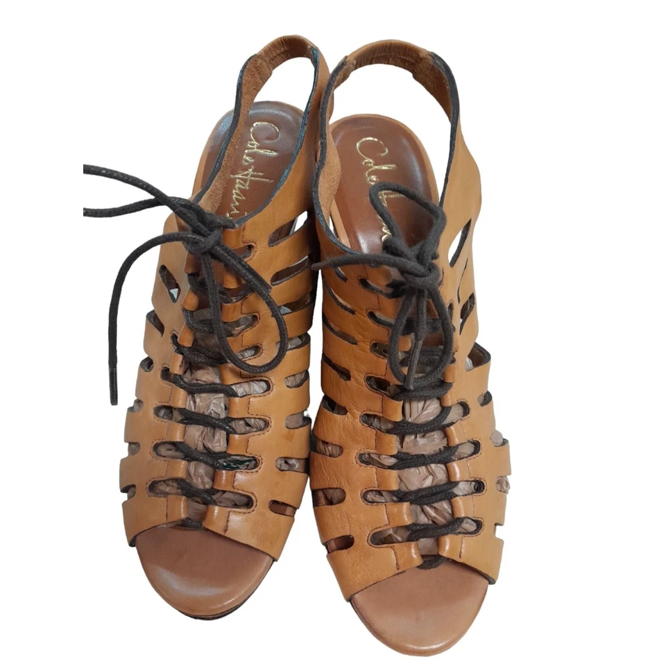 Cole Haan Air Haven Gladiator Sandal Leather Wedge Heel Size 7.5B - Image 2 of 4