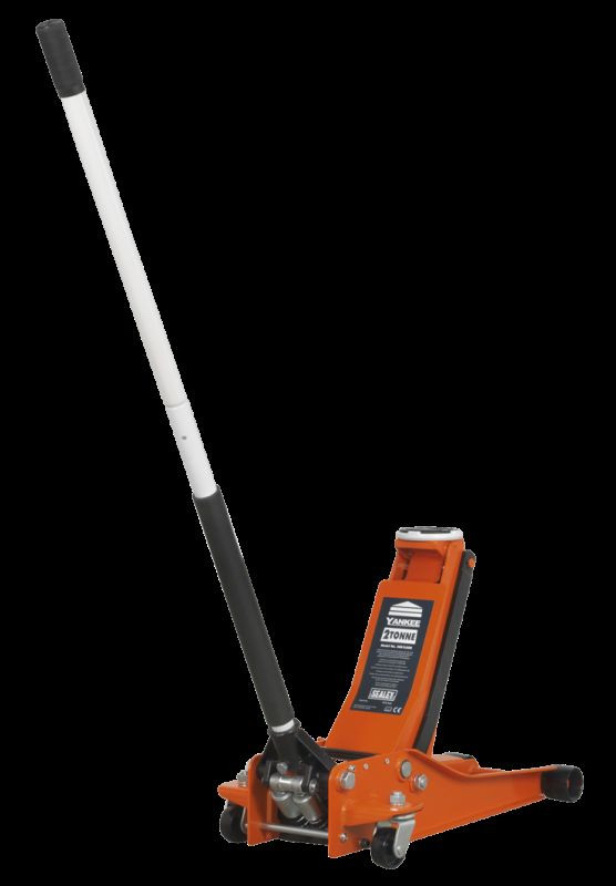 TROLLEY JACK 2t LOW ENTRY TWIN PISTON ROCKET LIFT BRIGHT ORANGE HEAVY