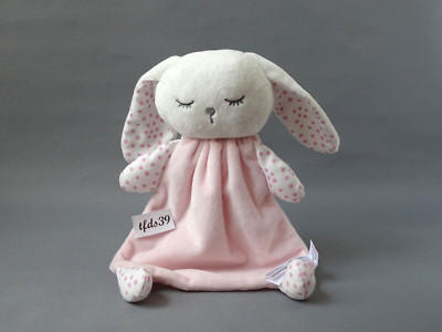dreamgro Hase schlafend rosa Punkte Rassel Schmusetuch Kuscheltuch (T228)