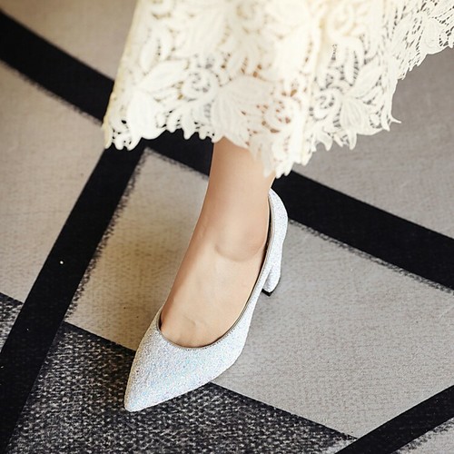 Ladies Pointed Shoes Bling Synthetic Leather High Heels Party Pumps US Size S295 - Picture 12 of 23