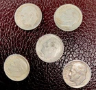Lot of (5) 90% Silver Roosevelt Dimes - Mixed Dates