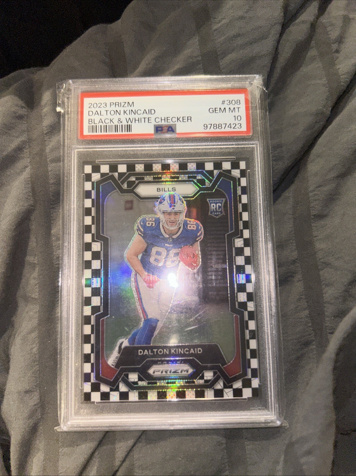 2023 Prizm Dalton Kincaid RC Black and White Checker #308 Bills PSA 10 Bills 🔥