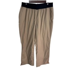 Butter-Soft XL Tan Scrub Pants Women's Elastic Waist Comfort Medical