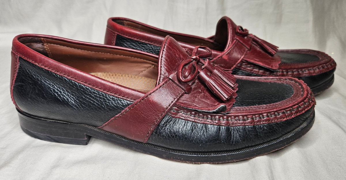Johnston & Murphy Kiltie Tassle Loafers Black Brown Slip On Mens Shoes 9.5 N Johnston Murphy Men main image 2
