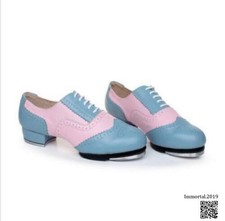 Womens Fashion Cowhide Tap Dancing Soft Outsole Adult Unisex Dancing Shoes New