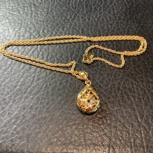 Authentic Vintage Joan Rivers Pearl Cage Pendant Gold-Plated Teardrop 4 Pearls Signed