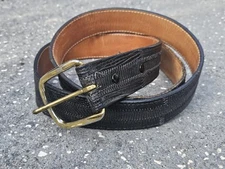 Nocona Boot Company Belt Mens 40 Black Leather Snake Print Stitching