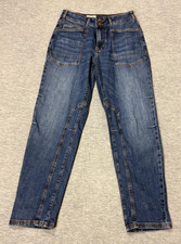 Pilcro The Wanderer Jeans Womens 6 Blue High Rise Straight Leg Denim Anthro 28