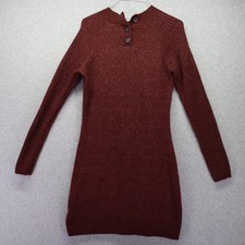 Abercrombie & Fitch Dress Womens Small Sweater Knit Button Neck Red Long Sleeve
