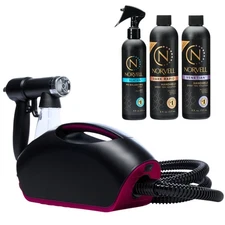 Fascination Spray Tanning Kit Machine with Tanning Solution and Prep Spray Black