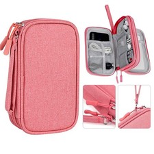 Double Layer Travel Cable Organizer Bag USB SD Charger Cord Storage Case Pouch
