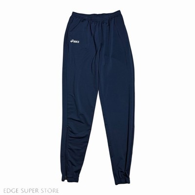 Asics Mens Athletic Dark Navy Blue Tapered Slim Track Gym Pants Size Small