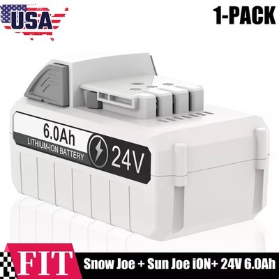1PACK 6.0Ah 24V Battery Replace for Snow Joe + Sun Joe iON+24VBAT-LTX 24VBAT-LTW
