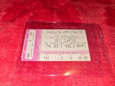 VINTAGE CONCERT TICKET STUB FOR ERIC CLAPTON SEP 3 1992 SHORELINE AMPHITHEATRE