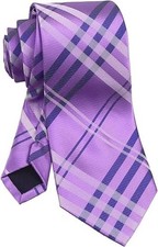 Men's Gingham Plaid Stripe Tie, 3.15 Formal Designer Necktie for Business Wedd