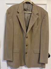 Oscar de la Renta Blazer Mens Tan 100% Tencel Lyocell Dress Jacket 46R NWOT