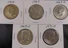 Kennedy Half Dollar Lot • 5 Coins • 40% Silver 1966–1969‑D + 1971‑D • Circulated