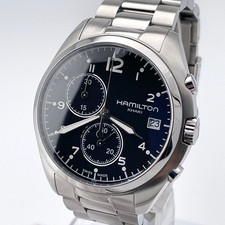 Hamilton Khaki Pilot H765120 Wristwatch 43mm Quartz Black Dial Silver Band